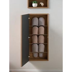 スリッパBOX 板扉左開きタイプ ニッチ収納 埋込収納棚 幅37.5cm 高さ85cm MA-NSL370ELMARGIN CABINET EC