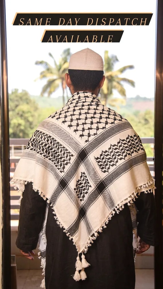 Amazonパレスチナ クーフィーヤ、パレスチナ スカーフ - 本物のヒルバウィ・ケフィーヤ 54X54 インチヘッドネックアクセサリー、パレードスクールパーティー用ソフトパレスチナショールストール・マフラー 通販