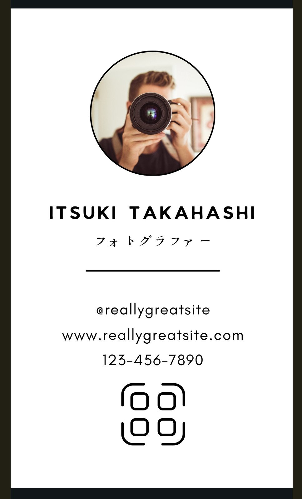 シンプルでやさしい色合いのフォト名刺 プライベート名刺:f-0028デザイン名刺.net