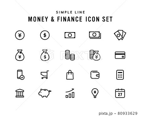 金融アイコンのイラストセットのイラスト素材58174749- PIXTA