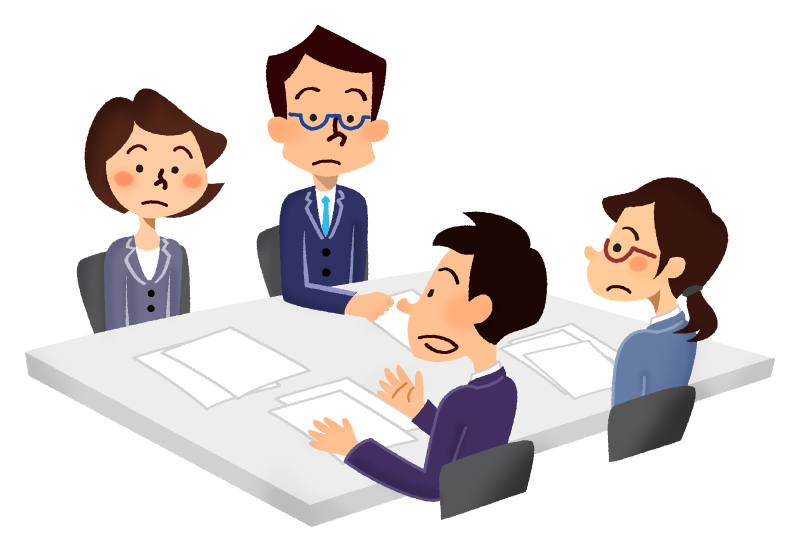 打ち合わせシルエット イラストの無料ダウンロードサイト「シルエットAC」