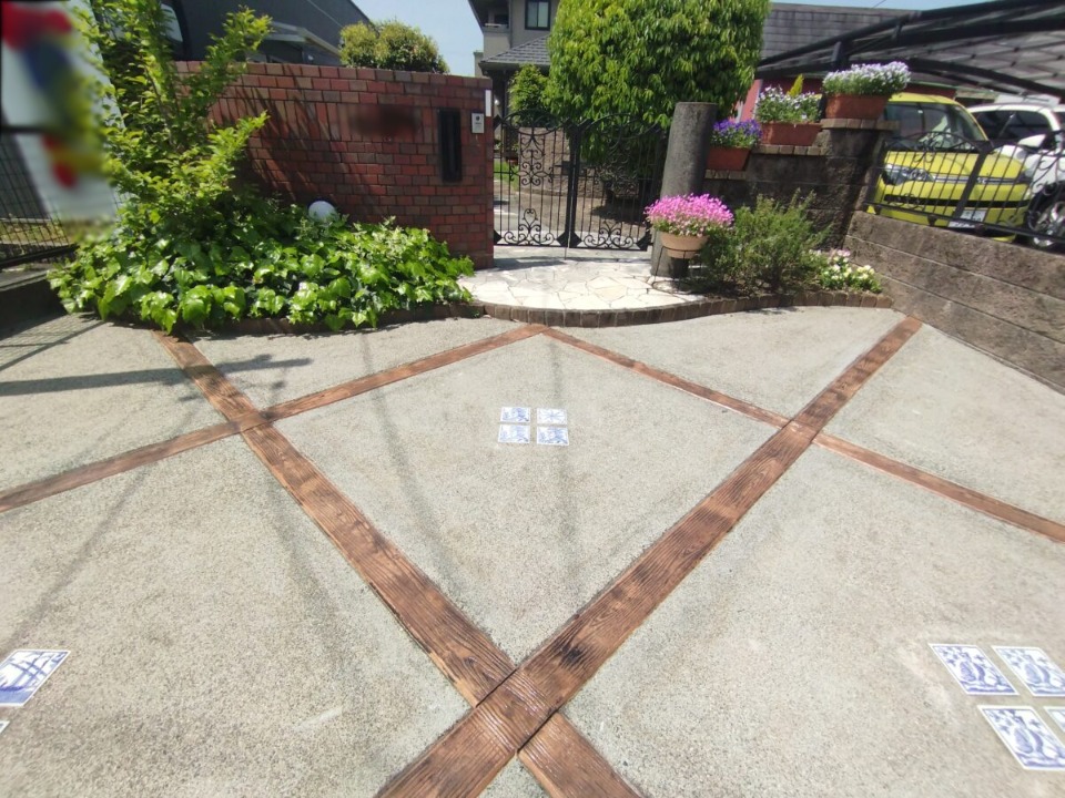 DIY初心者が挑戦！駐車場の目地をタイルに！diy ＃駐車場＃ガレージ