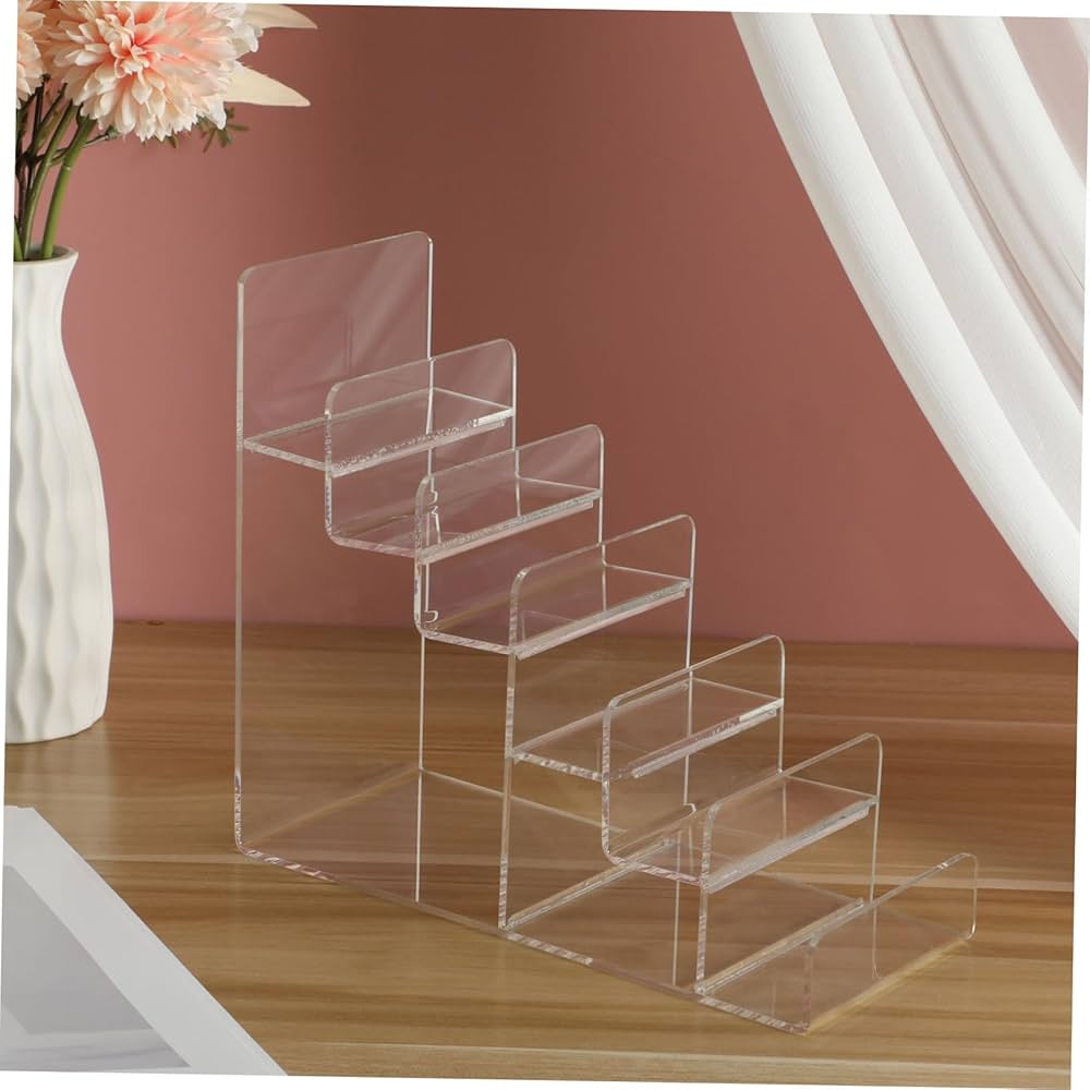 AmazonCabilock 財布ディスプレイスタンド アクリル財布ホルダー 6層 財布スタンド 棚 ジュエリー メガネ ディスプレイライザーシェルフ ショーケース 備品 小売店 自宅用 9.04 x 8.25 x 3.93インチジュエリー収納 オンライン通販