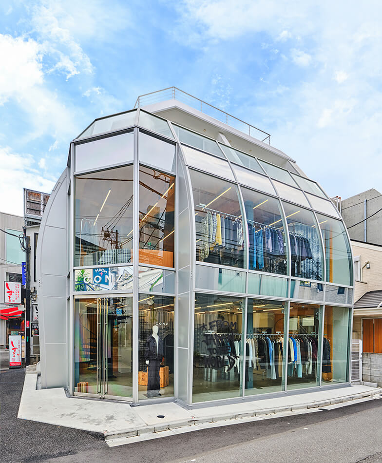 本社オフィスビル事務所建物の外観正面ファサードデザインパース設計図北島建築設計事務所