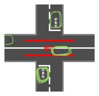 自転車の信号待ちの場所-青山一丁目交差点デフよん