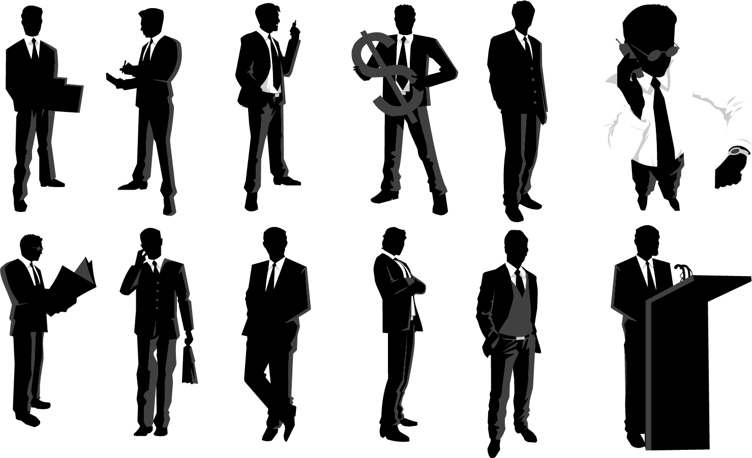 土木作業員シルエット イラストの無料ダウンロードサイト「シルエットAC」