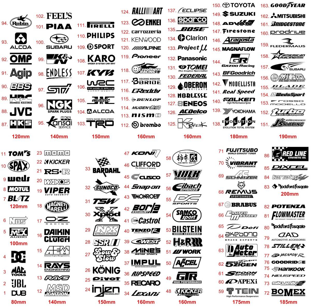 Amazon.co.jp: 車 バイク ステッカー レーシングスポンサーロゴ デカールA: 車＆バイク