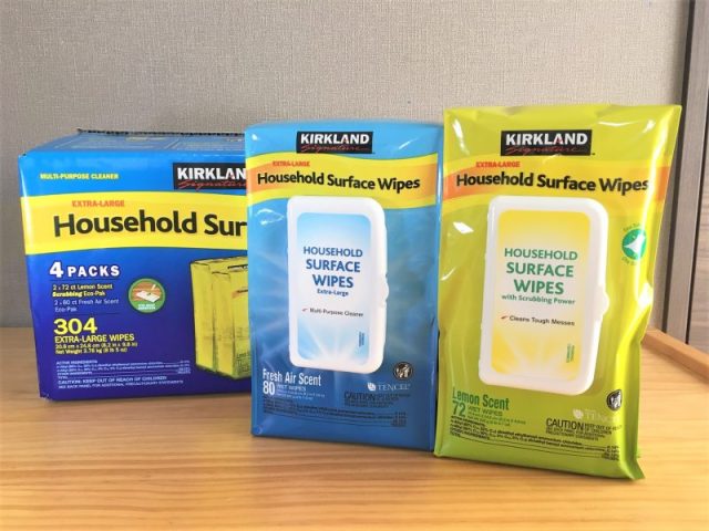 ≪320枚入×3箱セット≫ KIRKLAND カークランド ハウスホールドワイプ サーフェスワイプ 大容量80枚×4住居用ウェットクリーナーシート ウェットシート ウェットティッシュ クリーンワイプ フレッシュエアーの香り ・レモンの香り コストココストコオリジナル
