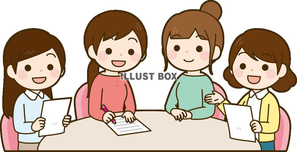 ミーティングする現場監督のイラスト：イラスト無料