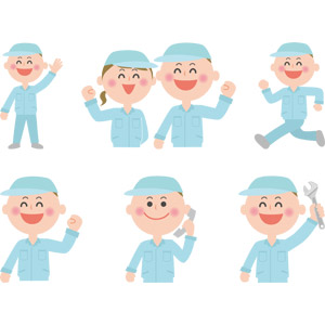 工場で働く人ロボットを動かす製造業での仕事 - 産業イメージ 無料イラスト