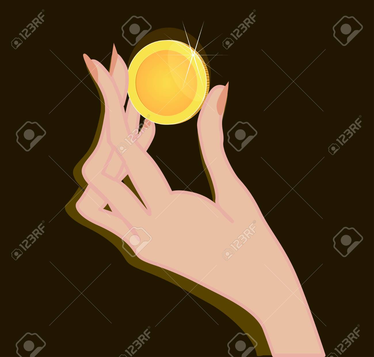 お金を貯める女性 ポーズ イラスト イラスト素材6086617- フォトライブラリ