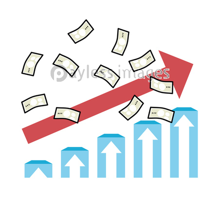 業績アップのサラリーマンイラストのフリー素材イラストイメージ