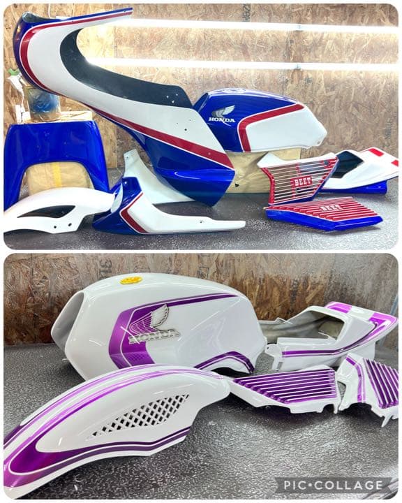 前にペイントしたブロックラインのCBX外装の装着画像が届きました😄⤴cbx cbx400f旧車 旧車會旧車会族車 カスタム バイク バイクカスタム カスタムペイント カスタム塗装 塗装 エアブラシ エアブラシペインエアブラシアート エアブラシ塗装 アート コルク半 コルク