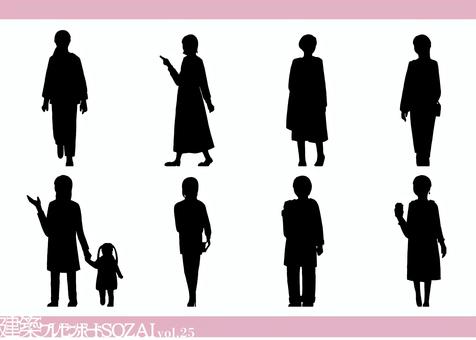 仕事無料のAi・PNG白黒シルエットイラスト