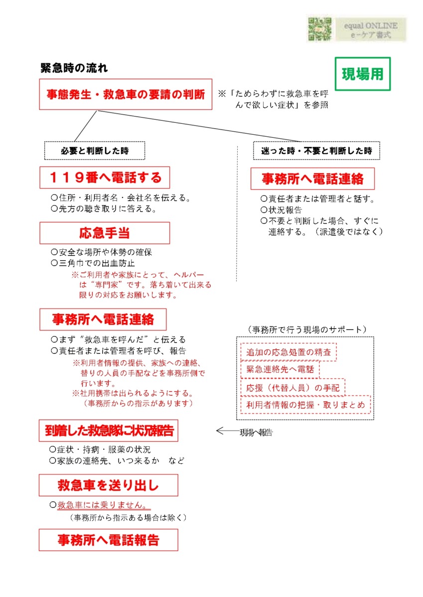 緊急対応マニュアル - アイケアサービス