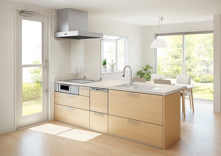 パナソニック リアロチェリー柄の北欧風キッチン 施工事例：キッチンリフォーム 豊中市のリフォームはナサホーム