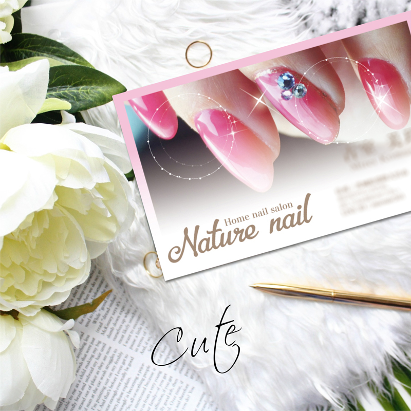 デザイン制作 Nailsalon LUME箔押し名刺＆ポイントカードロケットプリントブログ