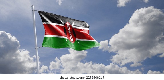 世界の国旗 服部 応援・装飾用旗 ケニア 135×90cm ポンジ 1枚 直送品- アスクル