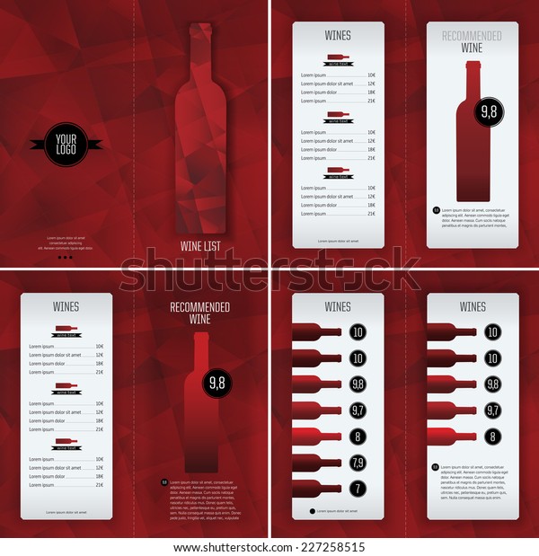 ワインリスト、メニューの包装、ラベル、バナー、ポスター、id のテンプレート ベクトルブランドします。装飾的なデザイン要素と赤ワインの華やかなガラスの色の背景を抽象化します。のイラスト素材・ベクター Image 66067176