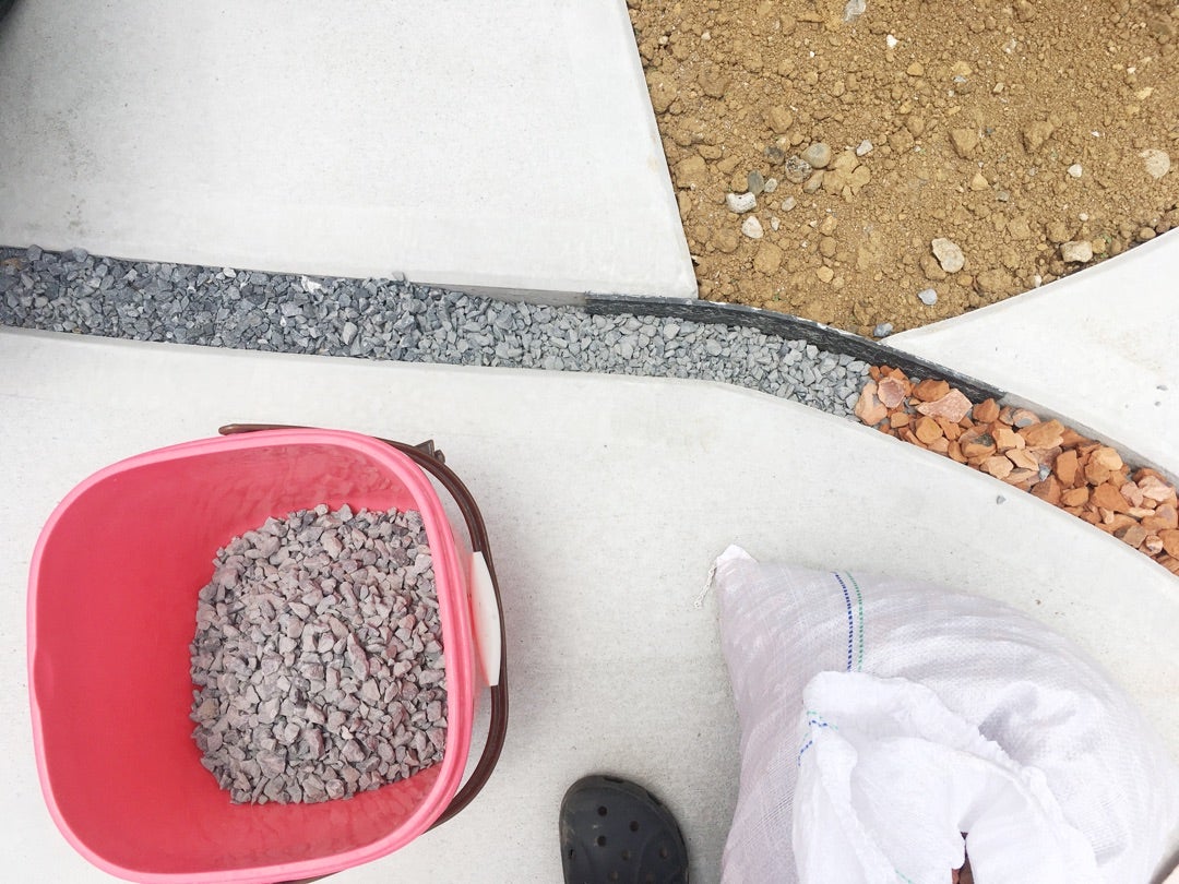 大網白里市 P様邸 スタンプコンクリートで仕上げたヨーロピアン風アプローチ外構・エクステリアなら小倉ブロック千葉県大網白里市