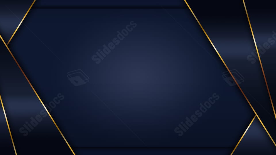 プレゼンテーション用の無料ブルー ゴールドパワーポイント背景 - Slidesdocs.com