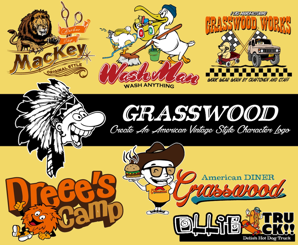 アメリカのハイキングワイルドバイソンビンテージロゴのセットPremiumベクトル素材