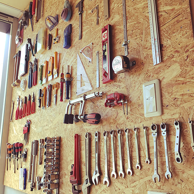 DIY 収納棚 工具全部 収納ラック 画像自転車工具全部