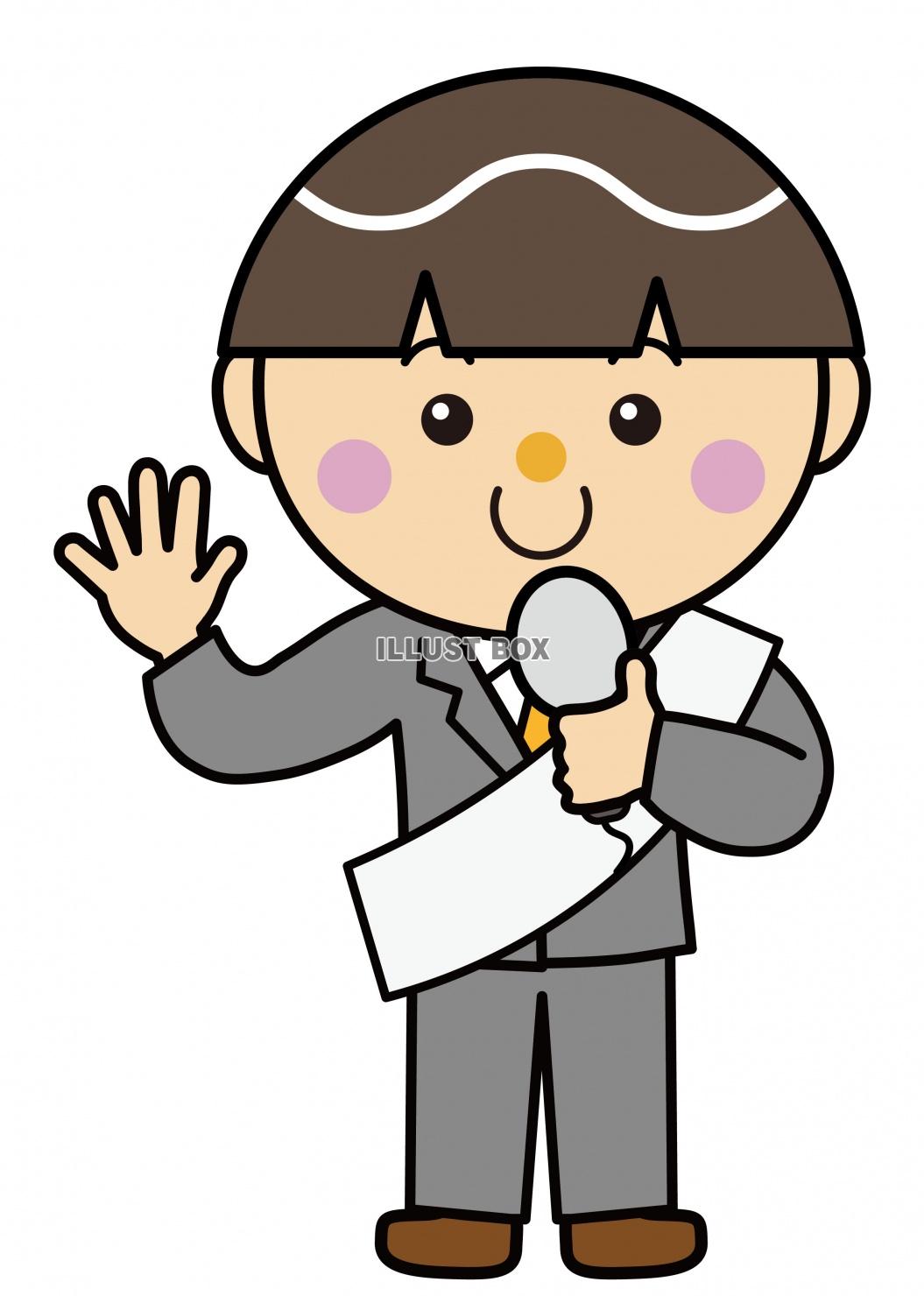 演説をする学ラン男子 – イラストせんせい使いやすいフリー素材集