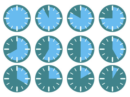 円グラフ, 時間帯, 時間, チャート, ５分, 円, 所要時間, 時計, アイコン, 12分割, 配達時間, ベクター, イラスト, 時刻, 予定,グラフ, 円形, シンプル, シルエット, 1時間, 10分, 15分, 30分, 45分, 60分, 分, タイマー, 経過, 配達, 宅配便,セット, インフォグラフィック