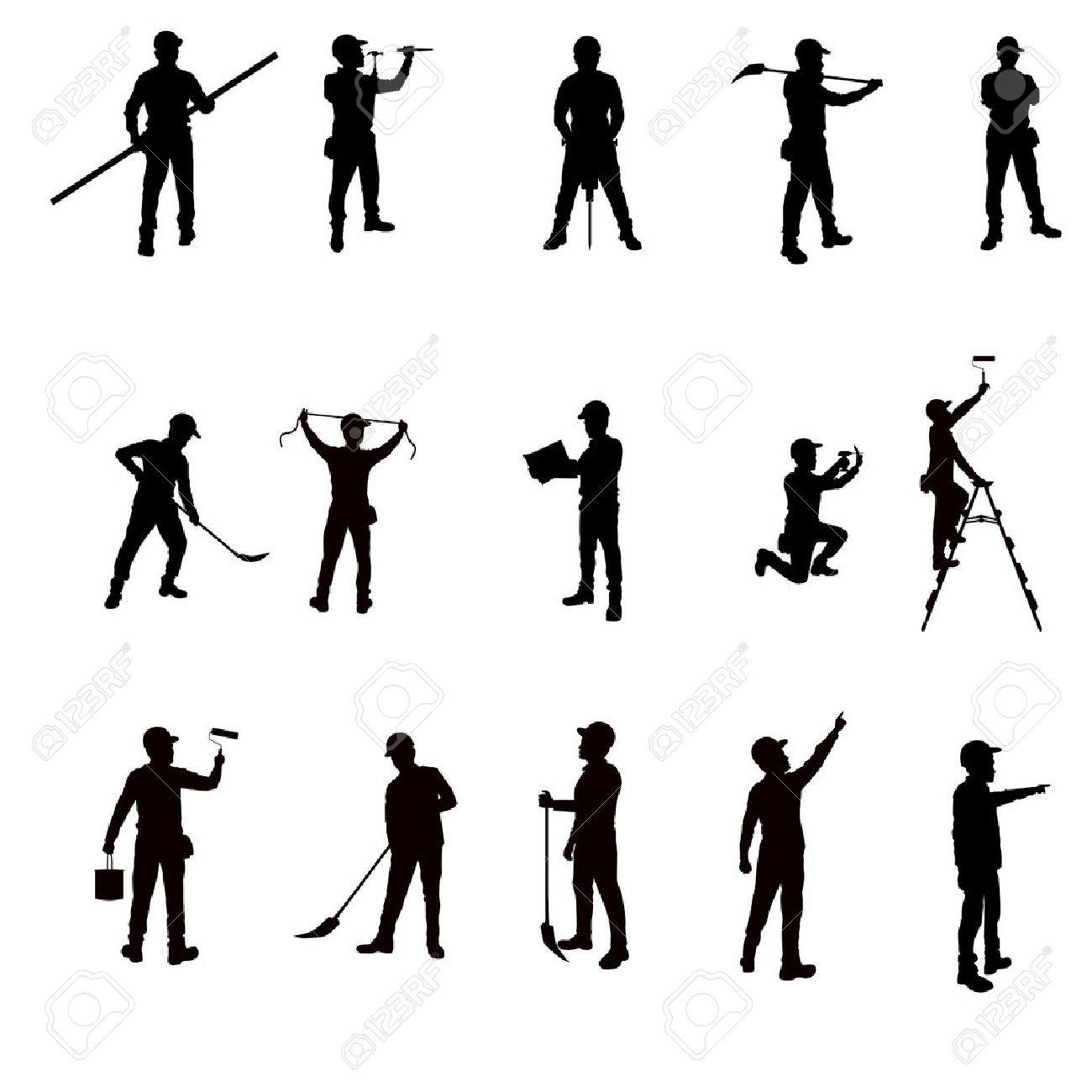 無料の作業員シルエットイラスト素材PNG・フリー 画像 - Pngtree