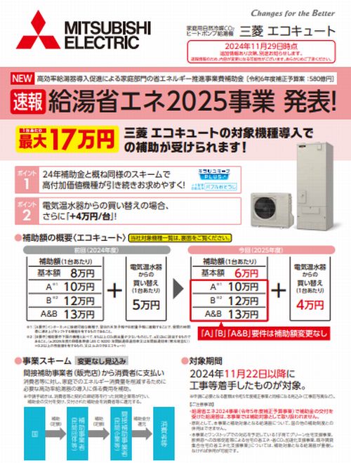 補助金 チラシ 給湯器 エコキュート