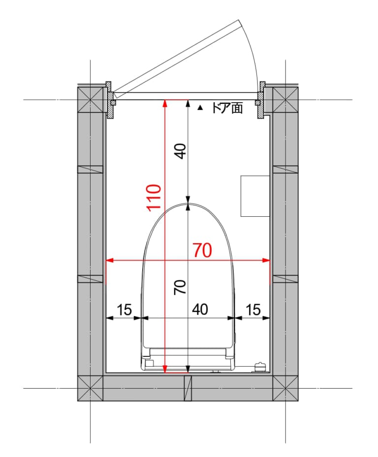 トイレは、将来車椅子でも使えるように1.5畳の広さを確保 くふうイエタテ