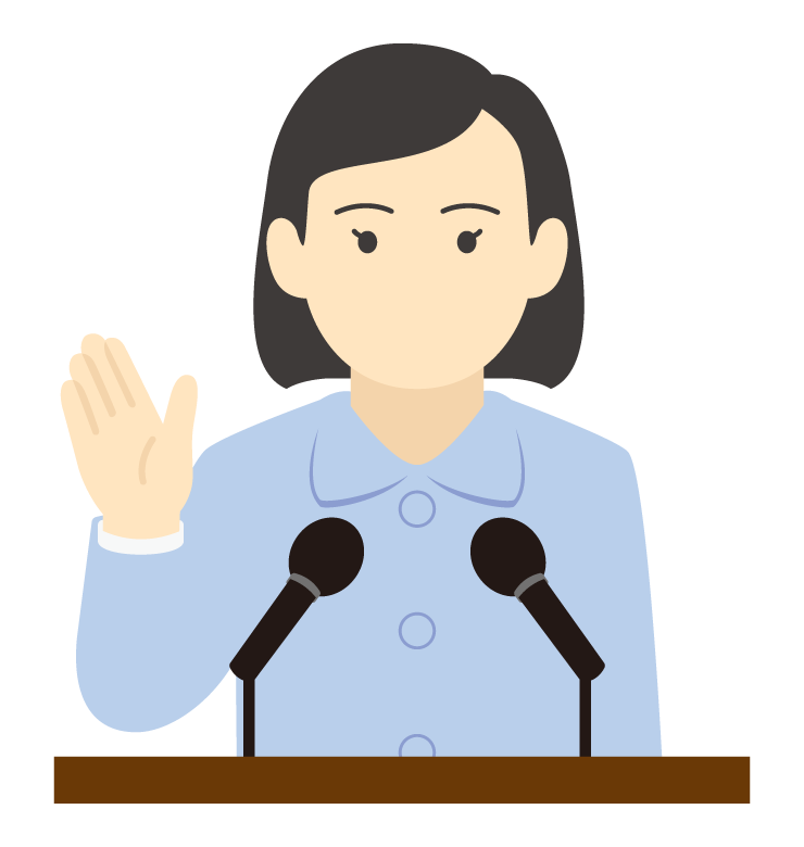 街頭演説をする女性候補者の無料イラストイラストセンタ