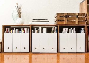 無印良品製 MDF製 4段カラーボックス 段ボール質引き出し付き 天神大名 パルプ