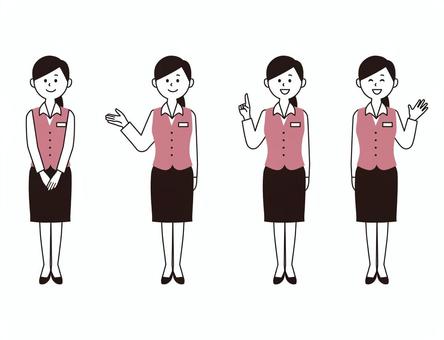 フリーイラスト案内する百貨店の店員パブリックドメインQ：著作権フリー画像素材集