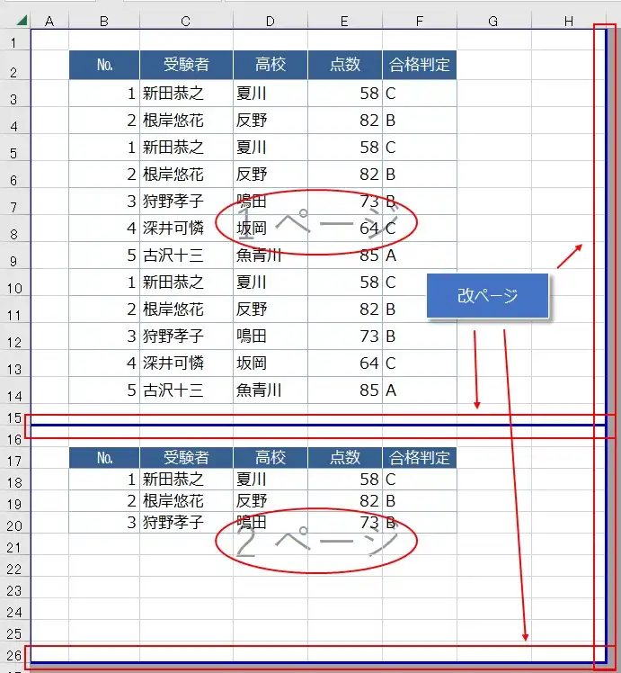 改ページプレビューの使い方と改ページの挿入方法：Excelの基本操作