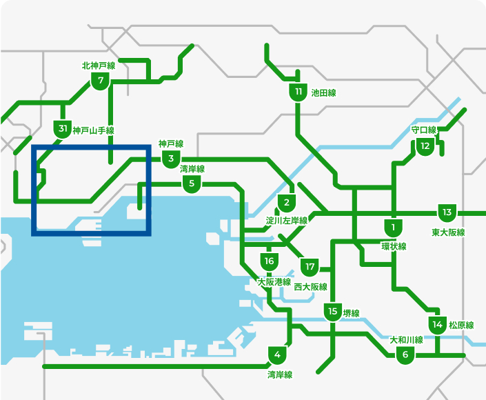 阪神尼崎駅の配線 １: 日本観光ミシュラン