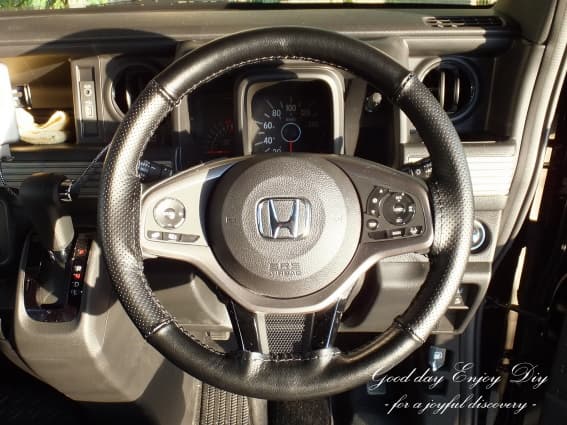 スバルWRX S4用 MEWANT 縫製 ブラックレザーステアリングカバー WRX S4のWRX・ステアリングカバ