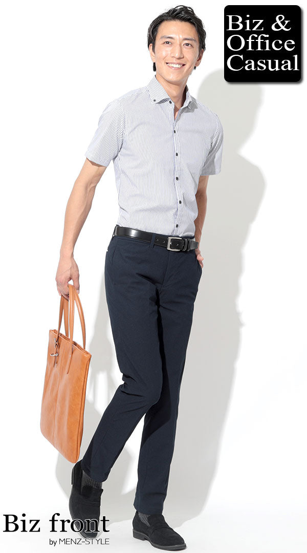 DURBAN ネイビーストライプ長袖ビジネスシャツ ＳＥＳＳＥＲＡ ネイビーストライプスーツ １１０５２０００３１D'URBANMen