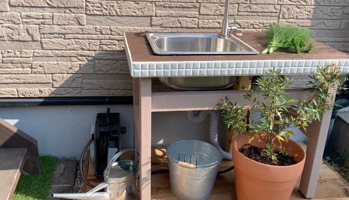 撒水栓から立水栓へ ー水遣りも楽々ですー 大阪府池田市 ガーデニング DIY– Jiro's Gardenのんびりとガーデニングを、ときどき飛行機写真を楽しむブログ、じろ庭 大阪・池田