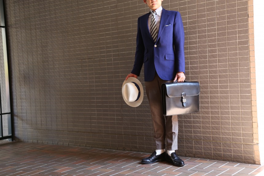 ファッション通販 ファッションイタリア直輸入本革 メンズ ネイビー ビジネスバッグ