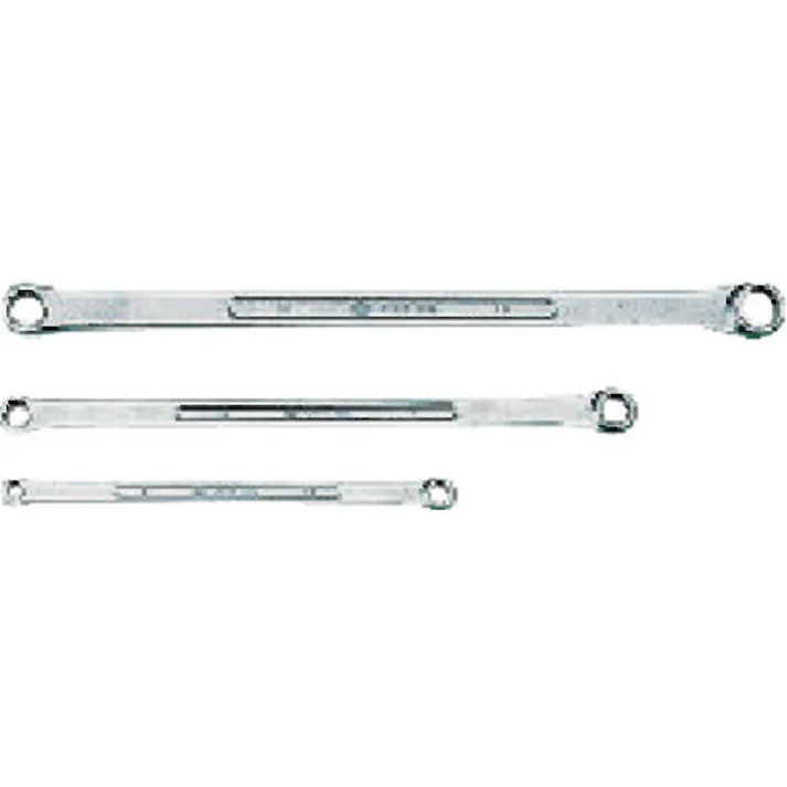 超 ロングストレート メガネレンチ セット 鏡面 6本組 収納袋付き 12角