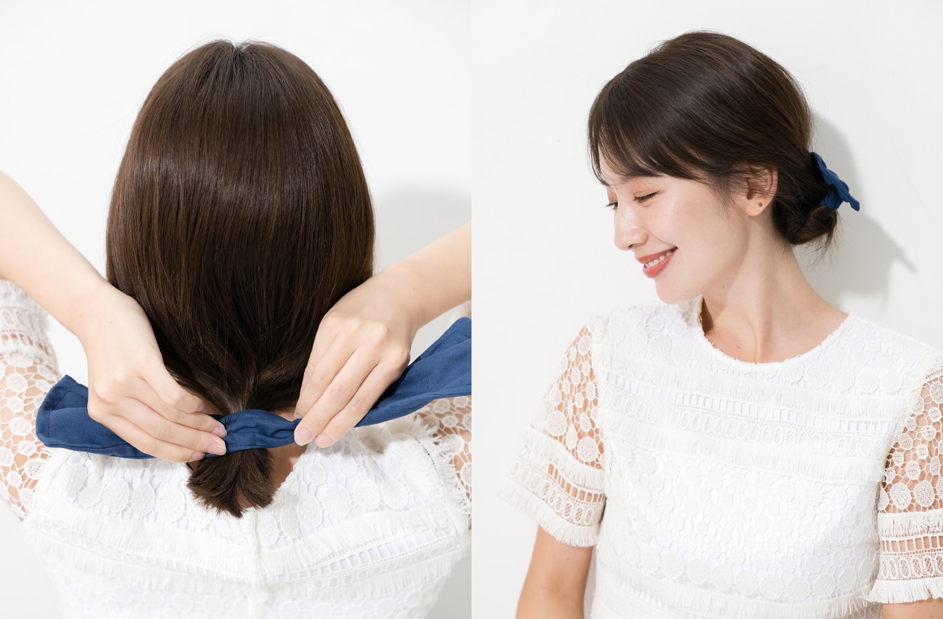 デフトバン使い方 ボブでも簡単お団子まとめ髪アレンジやり方