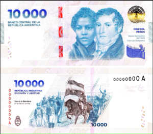 アルゼンチンの新紙幣と米ドル紙幣Premium写真