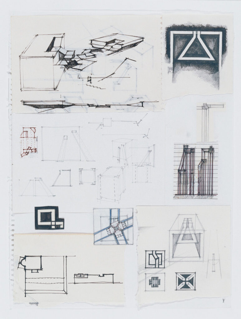 Reスタートライン展中西夏之の作品洗濯バサミは攪拌行動を主張するは、キャンバスに無数のアルミ製の洗濯バサミが付けられています🧺横一列に並んだ7枚のキャンバスのうち、3枚には膨らんだ下着も付けられています。 メイキング動画では2人がかりで洗濯バサミ