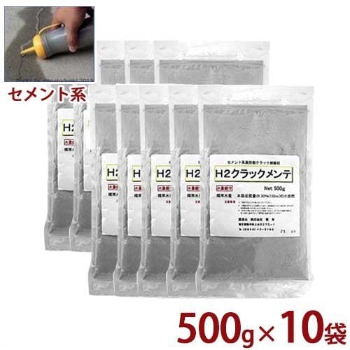 博有 セメント系コンクリート用クラック補修材 H2クラックメンテ 5kgセット500g×10袋入りコンクリート補修剤 補修材 モルタルひび割れ: ミナトワークス - 通販 - Yahoo!ショッピング