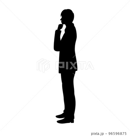 様々なポーズをとるビジネスマンのシルエット CG 11019034951 の写真・イラスト素材アマナイメージズ