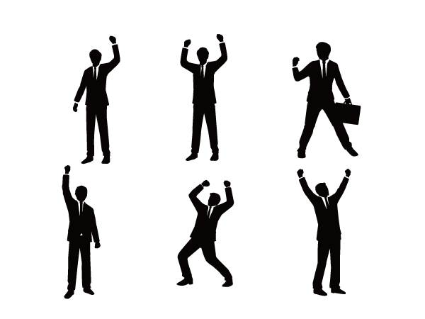 女性社員シルエット イラストの無料ダウンロードサイト「シルエットAC」