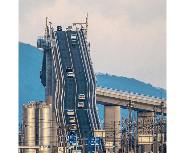 テレビCMで登場した「ベタ踏み坂」江島大橋を路線バスで渡った１体感傾斜８０度？2019年８月足立美術館・境港・由志園・玉造温泉・松江７』境港 鳥取県 の旅行記・ブログ by かめさん フォートラベル