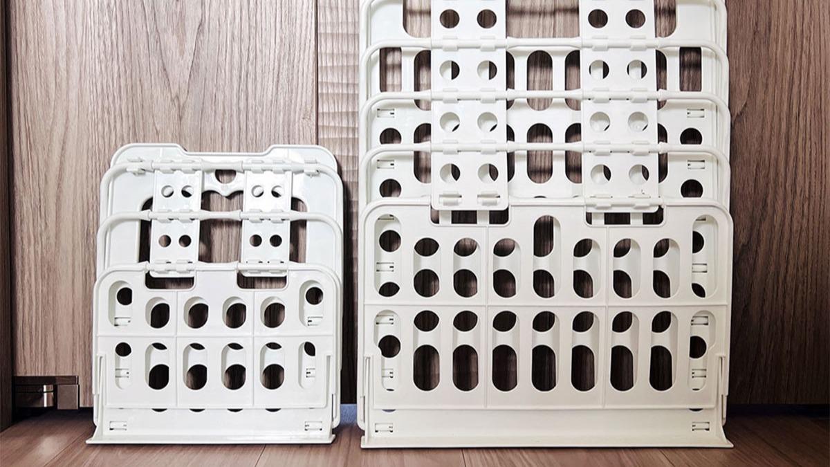 ダイソーは天才ですか？ 「まじで激推し」「すばらしすぎる」省スペースで使える『浮かせるバスケット』洗濯物の悩みが解決しちゃった！ 購入レビュー